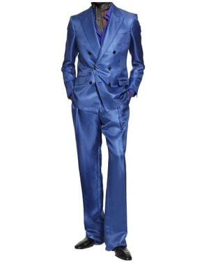 Tom Ford Double-Breasted Suit Jacket - Blue