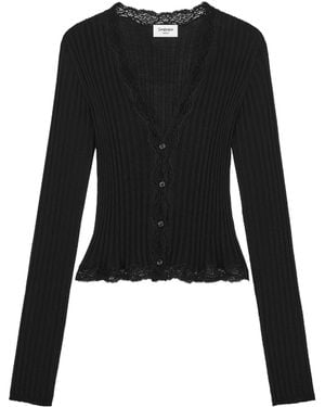 Saint Laurent Laced Cardigan - Black