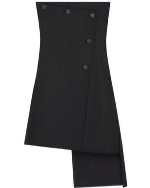 Courreges Strapless Mini Dress With Button Closure - Black