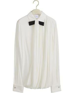 Dior Long-Sleeved Pleated Shirt - White