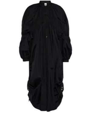 Comme des Garçons Draped Cotton Midi Dress - Black