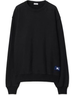 Burberry Logo Patch Crewneck Sweatshirt - Black