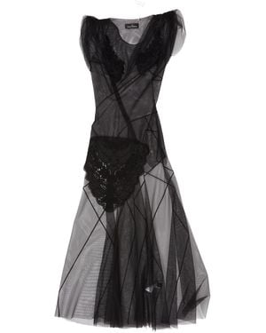 Vivienne Westwood Meshed Lace-Detailed Dress - Black