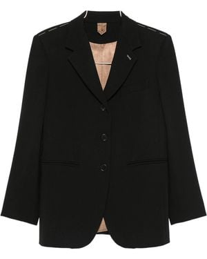 Max Mara Lapel Long-Sleeved Suit Jacket - Black