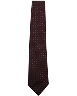 Canali Micro Dot Tie - Purple