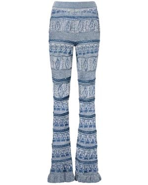 Etro Elastic Waist Casual Pants - Blue