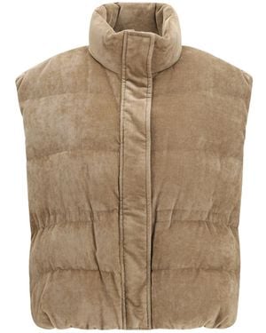 Brunello Cucinelli Corduroy Padded Gilet - Brown