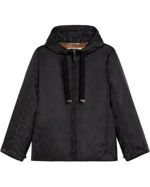 Max Mara Long-Sleeved Cotton-Padded Jacket - Black