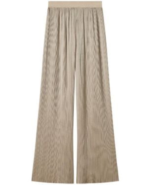 JOSEPH Amber Pleated Satin Trousers - Natural