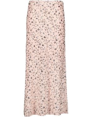 Rabanne Flower-Embroidered Sequinned Midi Skirt - Pink