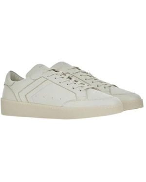 Canali Smooth Round Toe Lace-Up Trainers - Grey