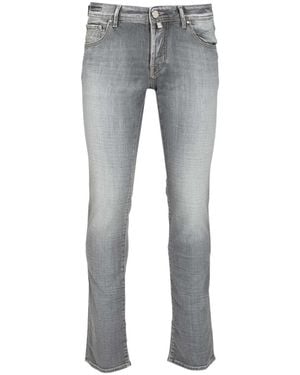 Jacob Cohen Logo Patch Slim Fit Jeans - Grey