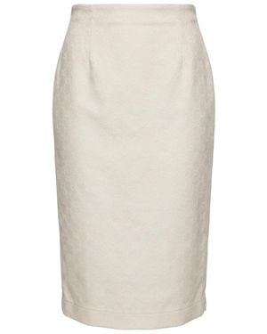 Gucci Gg Gabardine Skirt - Natural