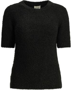 KHAITE Short Sleeve Crewneck Jumper - Black