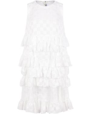 Comme des Garçons Round Neck Sleeveless Dress - White