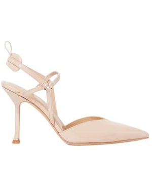 Fendi Nude Patent Leather High-Heeled Slingbacks - Natural