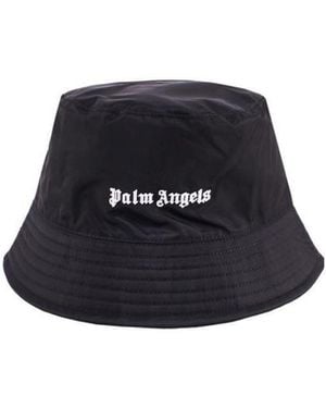Palm Angels Logo-Detailed Bucket Hat - Blue