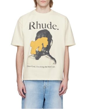 Rhude Logo-Print Cotton T-Shirt - White