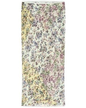 Dries Van Noten Jacquard Midi Skirt - White