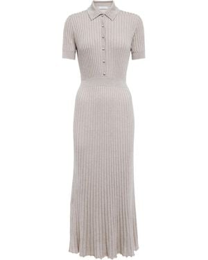 Gabriela Hearst Amor Silk And Cashmere Midi Dress - Gray