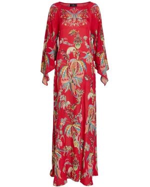 Etro Printed Chiffon Maxi Cover-Up Dress - Red