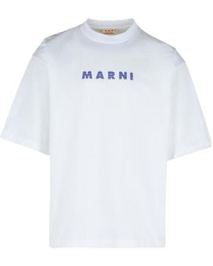 Marni Logo Printed T-Shirt - White