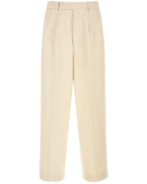 Bode Slub Weave Wide-Leg Pants - Natural