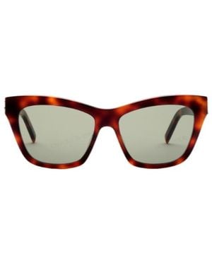 Saint Laurent Rectangular Plasticframe Glasses - Metallic