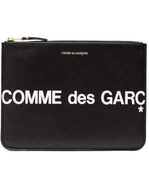 Comme des Garçons Logo Printed Clutch - Black