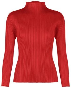 Pleats Please Issey Miyake Pleated Top - Red