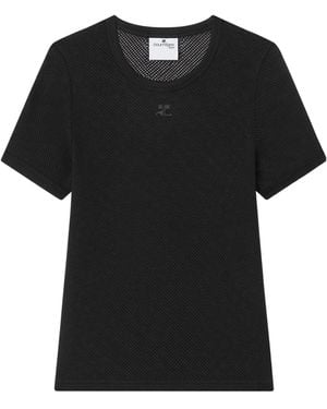Courreges Courrèges Mesh T-Shirt - Black