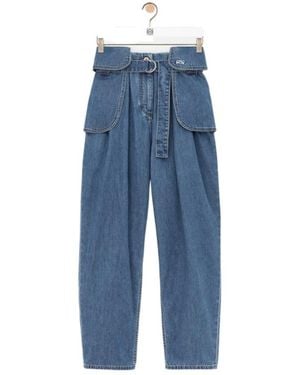Loewe Straight-Leg Cargo Jeans - Blue