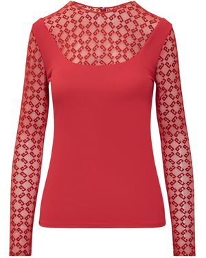 Givenchy Logo Round Neck Top - Red