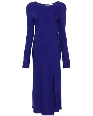 forte_forte Cady Crepe Wrapover Dress - Blue