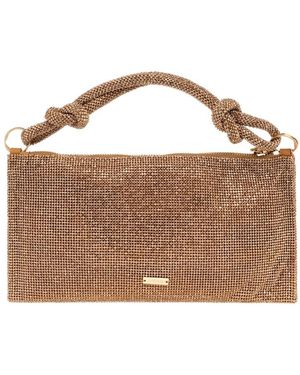Cult Gaia Logo Plaque Clutch Bag - Brown
