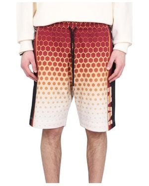 Dries Van Noten Logo Printed Drawstring Bermuda Shorts - Red