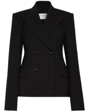 Sportmax Double-Breasted Stretch Wool Blazer - Black