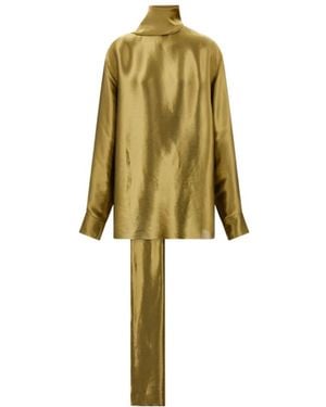 Ferragamo Liquid Lamé Blouse - Yellow