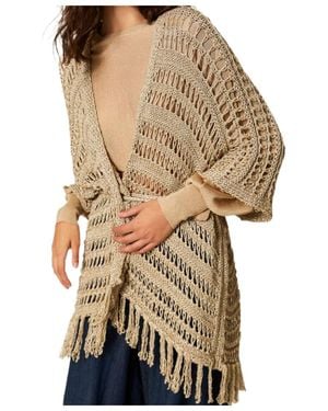 Twinset Knitted Fringed Poncho - Multicolor
