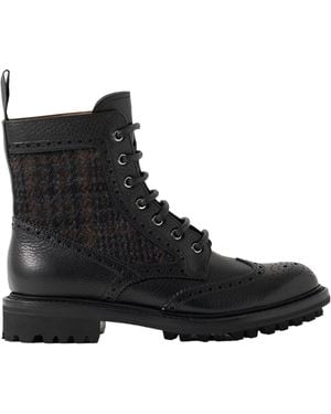 Church's Jacquard-Paneled Leather Ankle Boots - Black