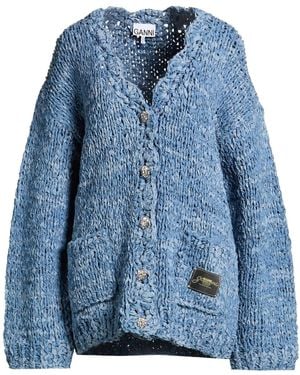 Ganni Long Sleeves Cardigan - Blue