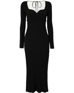 Altuzarra Ribbed Knitted Mid-Length Dress - Black