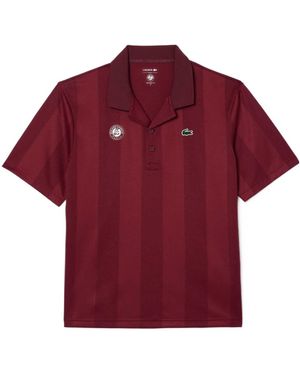 Lacoste Verticalstripe Shortsleeve Sport Polo Shirt - Red