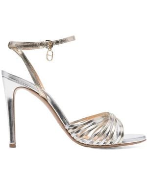 Twinset Metallic-Effect Calf-Leather Sandals - White