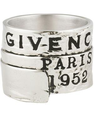 Givenchy Paris 1952 Logo Engraved Tape Ring - White