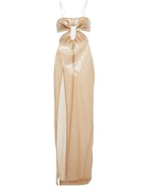 Nensi Dojaka Sequined Cutout Maxi Dress - Natural