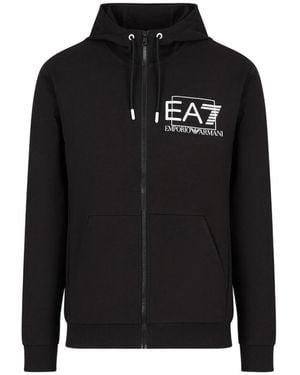 EA7 Logo And Hat Casual Jacket - Black