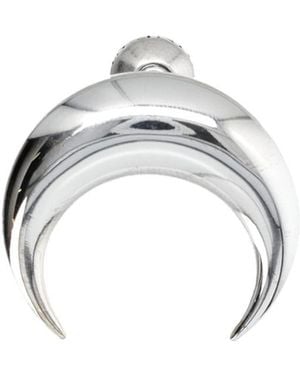 Marine Serre Crescent Hoop Earrings - Metallic
