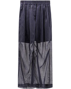 Brunello Cucinelli Pinstriped Wide Leg Pants - Gray