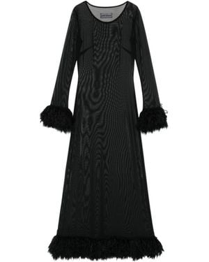 Marine Serre Sheer Long Sleeved Dress - Black